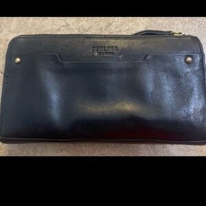 “Perlina” Women Black Wallet. 8”W x 4.5”H x 1.5” D